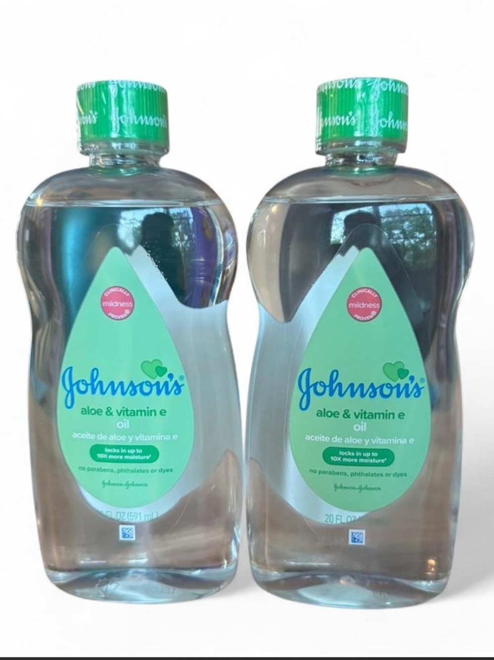 Aloe & Vitamin E Baby Oil - Gentle Hydration (Green) 2 Pack